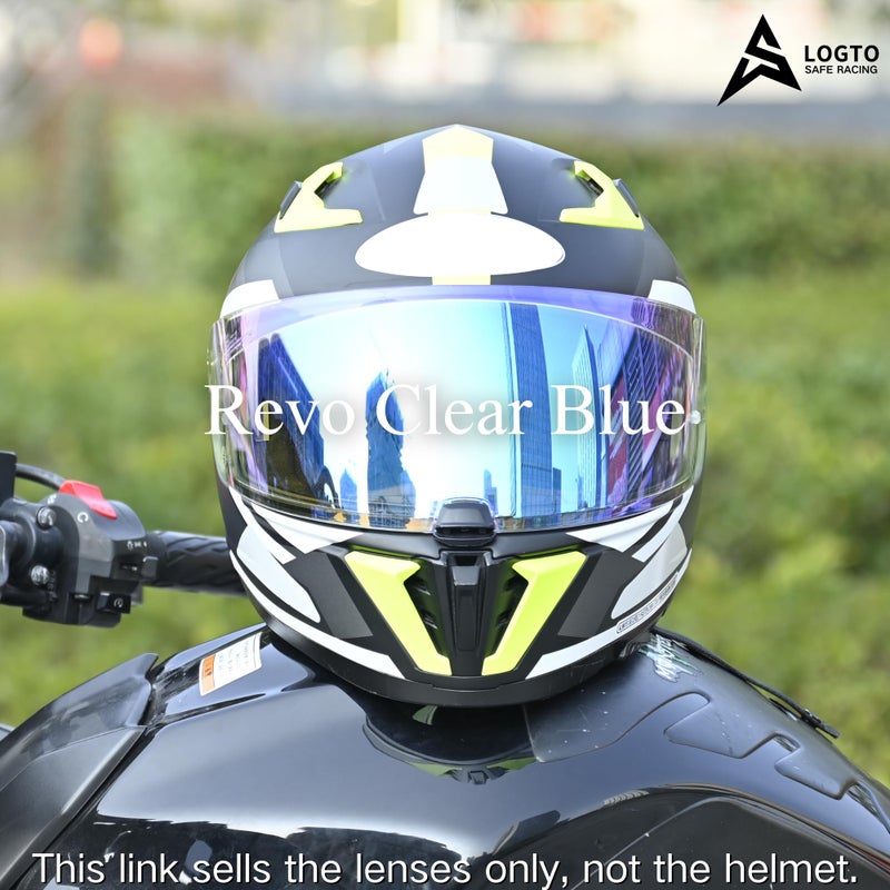 Logto Replacement Motorcycle Helmet Shield for I10 I70 HJ-31 Helmet Visor Shield Anti-Scratch Wearproof Windproof Universal Helmet Accessories (Rainbow) - Image 2